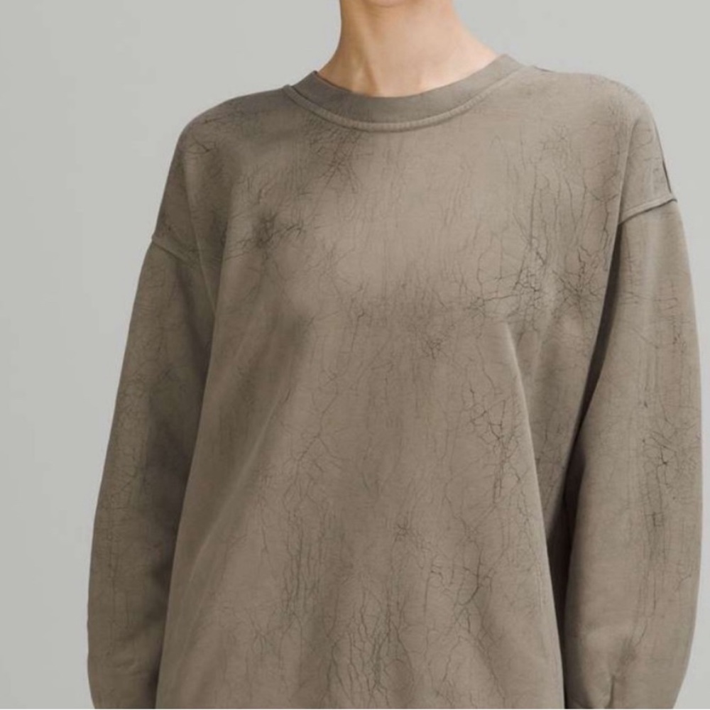 Lululemon Perfectly Oversized Crew Pullover Sweatshirt Brown  Black Womens Sz 14